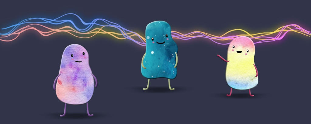 Three beans, happily on the same wavelength.